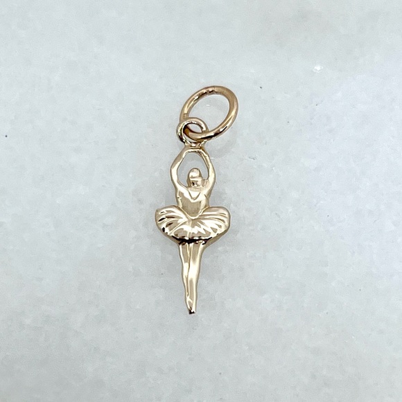 10K Yellow Gold Small Ballerina 🩰 Charm - New - Picture 1 of 6